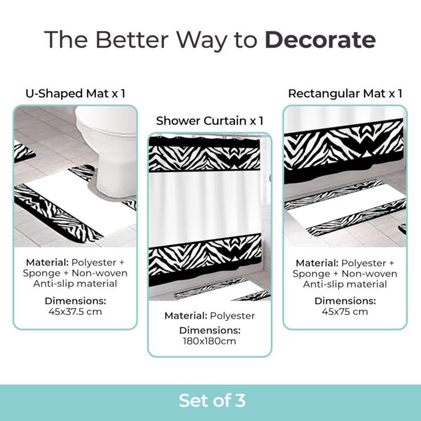 Stylish Shower Curtain & Non-Slip Mat Set for a Modern Bathroom Makeover - Image 4