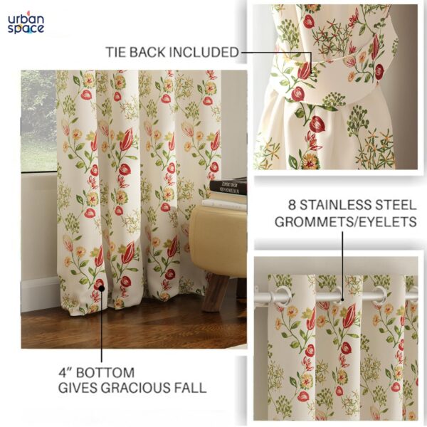 Urban Space Blackout Curtains Set: 80-85% Room Darkening for Your Living Room - Image 5