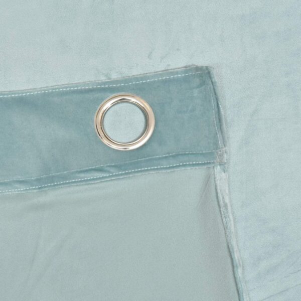 High-Quality Aqua Blue Velvet Grommet Curtains for Living Room Elegance - Image 3