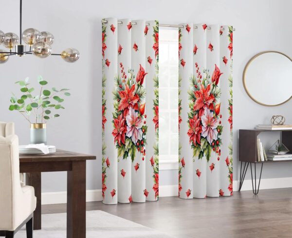 Multicolor Long Crush Curtains for Festive Christmas Home Decor - Image 2