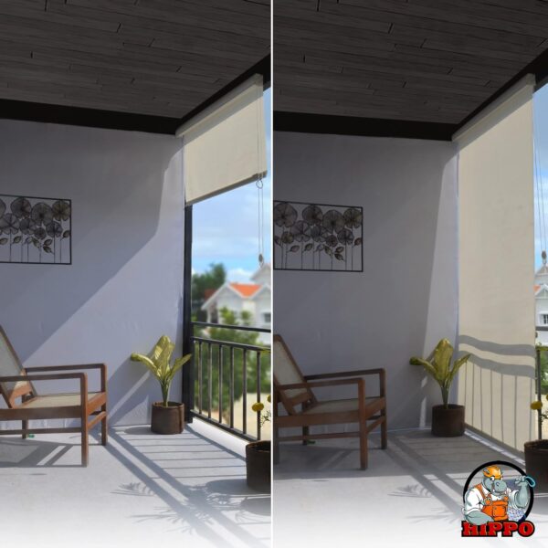 HIPPO UV Protection Roller Blinds: 95% Sun Blockage for Outdoor Patios - Image 5