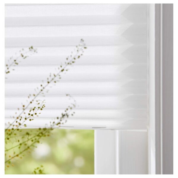 Ikea Polyester Haren Pleated Blind: Stylish White Window Covering (90x190 cm) - Image 3