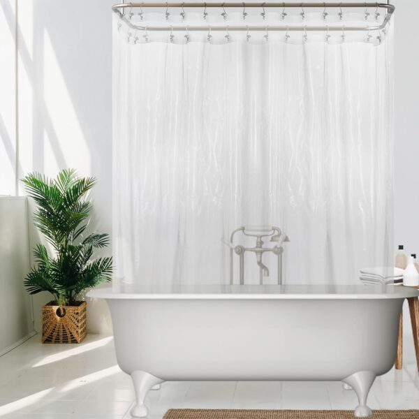 Extra Long PEVA Shower Curtain Liner for Clawfoot Bathtubs: Waterproof & Odorless - Image 6