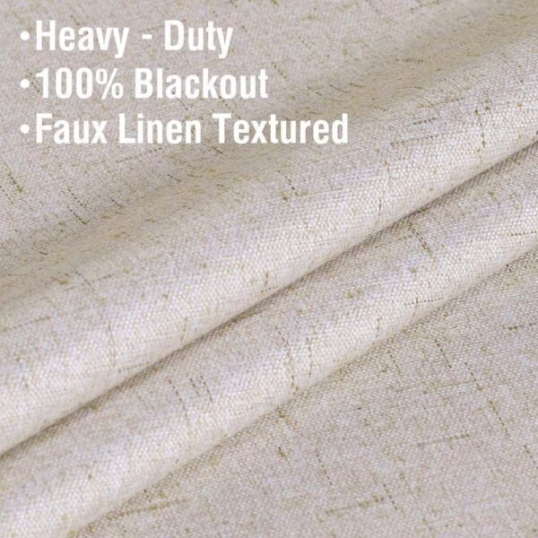 Elegant Blackout Waterproof Linen Curtains for Energy Efficient Living Rooms - Image 4