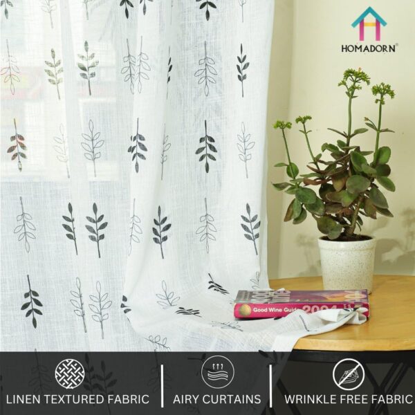 Stylish Linen Sheer Curtains for Light Filtering in Bedroom or Living Room - Image 3