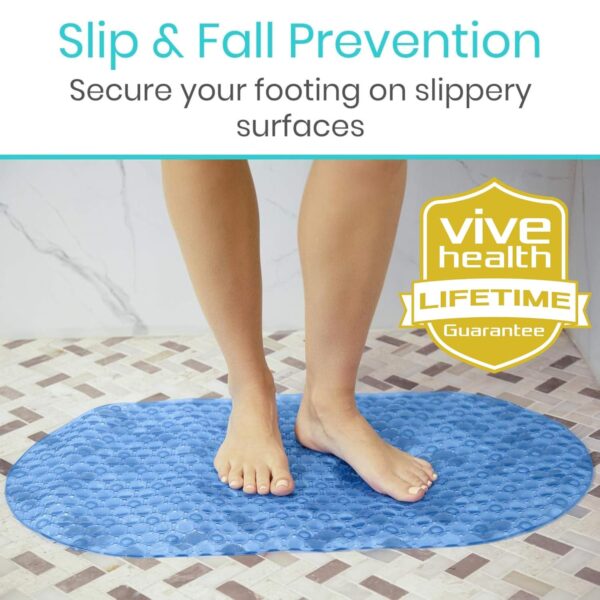 Vive Oval Bathtub Mat - Safe Non-Slip Pad for Kids and Elderly - Image 2