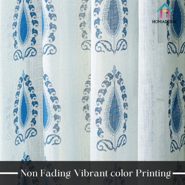 Linen Sheer Printed Curtains for Elegant Light Filtering in Your Home - Image 4