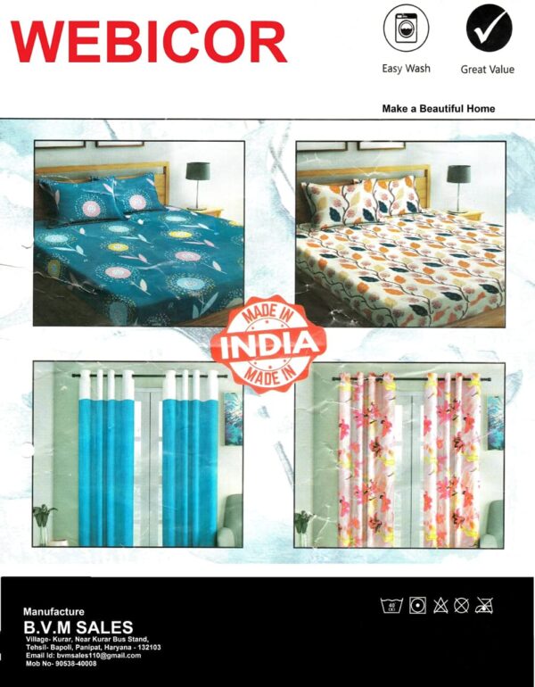 Light Filtering Polyester Curtains with Vishnu Print - 5 Feet, 2 Pcs Set - Image 4