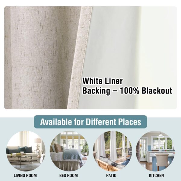 Elegant Blackout Waterproof Linen Curtains for Energy Efficient Living Rooms - Image 3