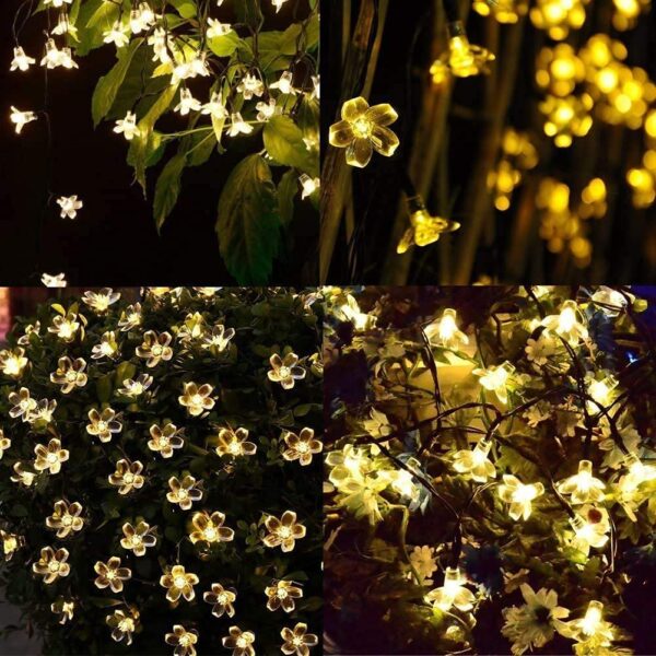 Warm White 16 Flower LED Curtain Lights for Diwali, Christmas, and Weddings - Image 6