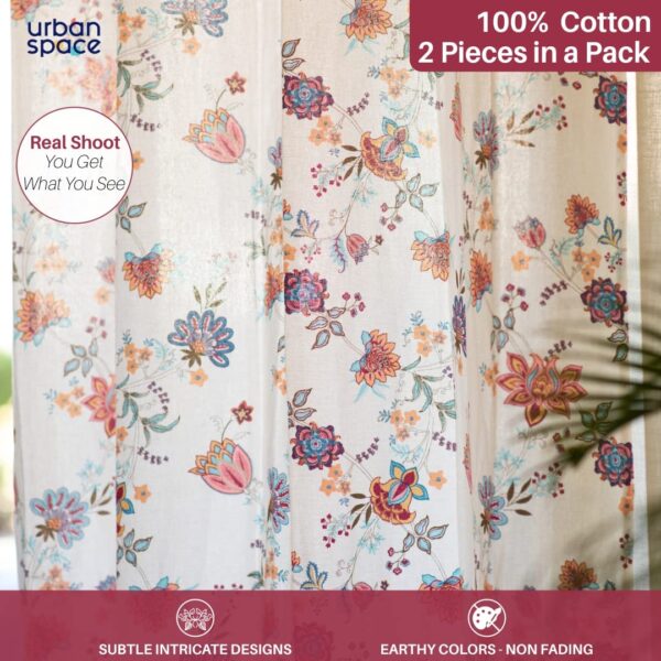 Urban Space 100% Cotton Room Darkening Curtains with Eyelets - Set of 2 - Image 2