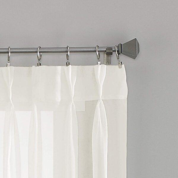 Elegant Oyster Voile Sheer Pinch Pleat Curtain Panel for Stylish Decor - Image 3