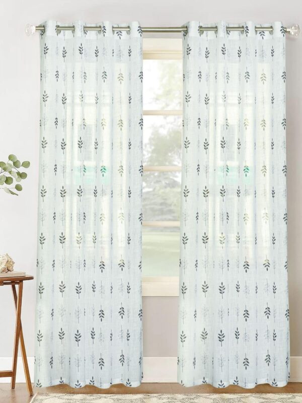 Stylish Linen Sheer Curtains for Light Filtering in Bedroom or Living Room - Image 2