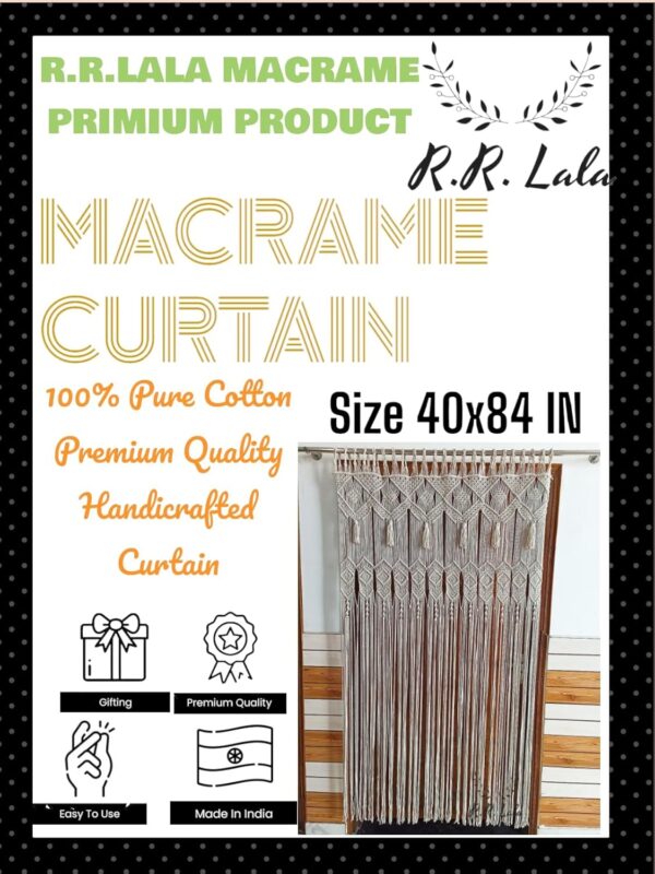 Handwoven Macrame Curtain for Boho Decor, Wedding Backdrop, Room Divider - Image 6