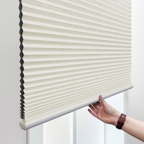 Cordless Blackout Cellular Shade: Energy-Saving Ivory 18"W x 64"H Solution - Image 5