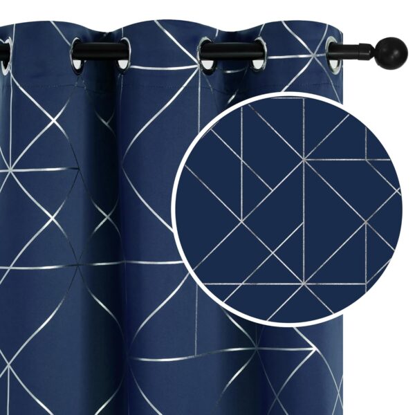 Deconovo Navy Blue Blackout Curtains Set for Living Room and Bedroom - Image 2