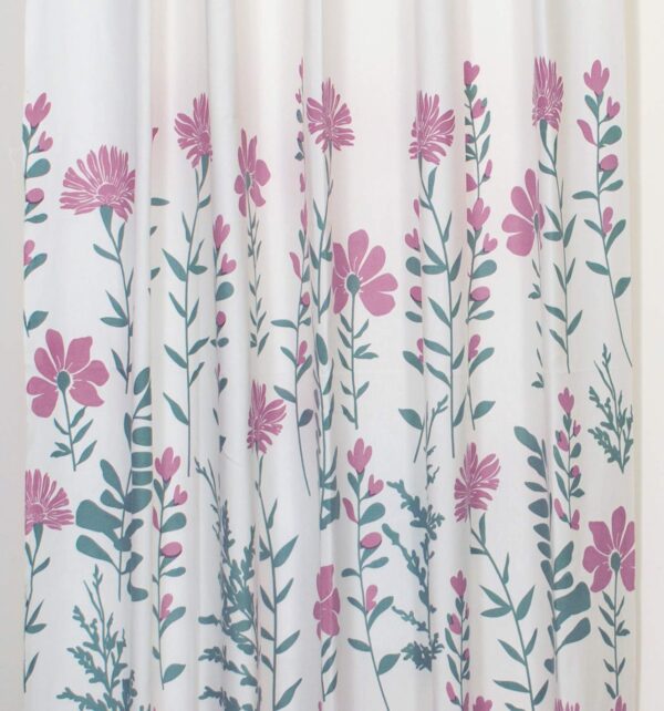 Pure Cotton Floral Curtains - Room Darkening, Light-Filtering Set of 2 - Image 2