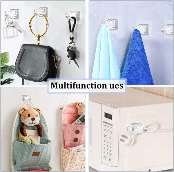 Heavy Duty Self-Adhesive Curtain Rod Hooks for Home and Kitchen Use - Image 3