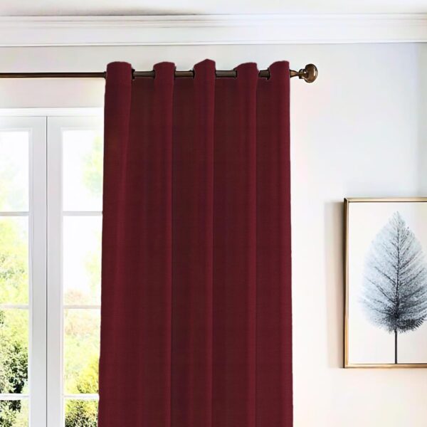 Stylish Maroon Polyester Window Curtains with Eyelets - Pack of 2 - Image 2