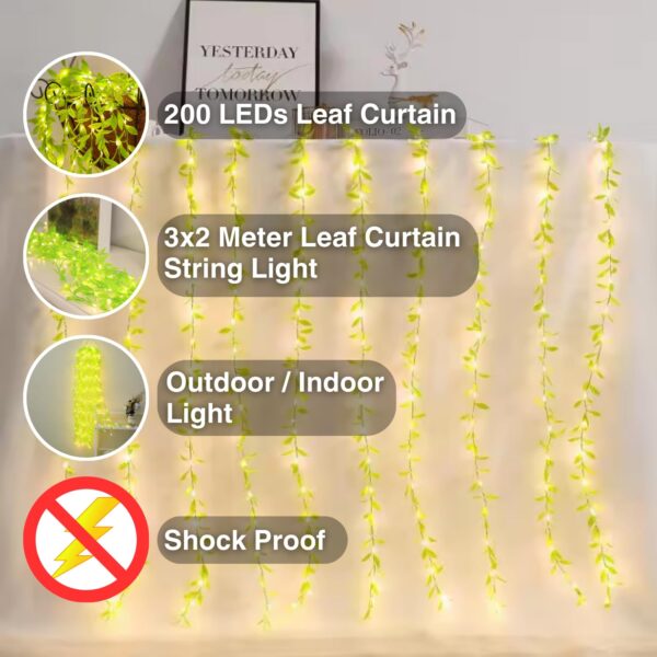 NIYAMAX LED String Light Curtain: 200 LEDs for Home, Office, and Garden Decor - Image 4