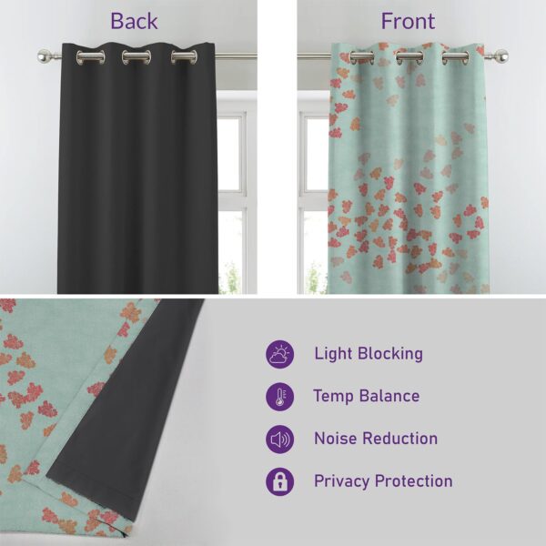 Coral Blue Geometric Print Blackout Curtains for Stylish Door Treatments - Image 3