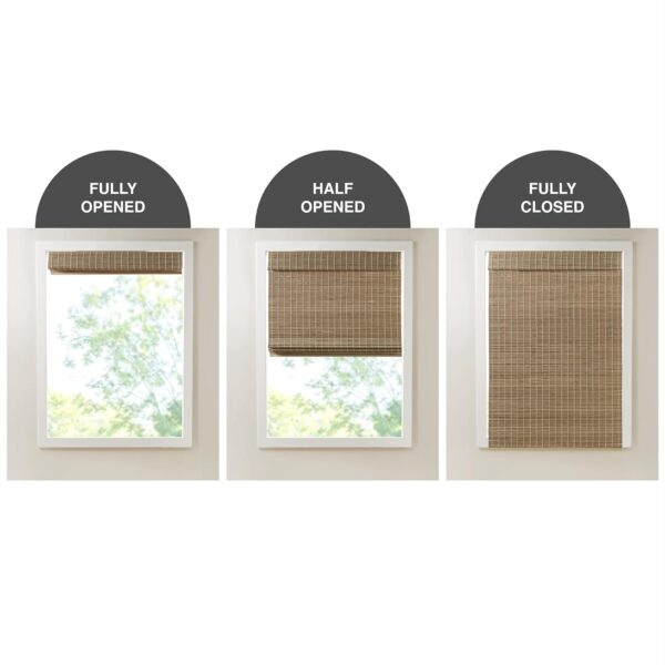 Bamboo Cordless Roman Shades: Elegant Light Filtering Window Treatment for Any Room - Image 4