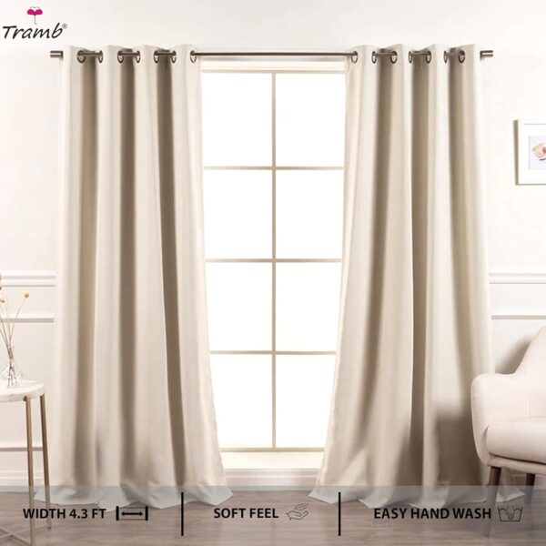 Tramb Solid Brown Blackout Curtains for Total Privacy and Noise Reduction - Image 2