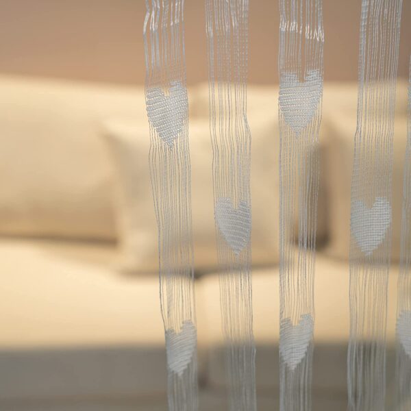 Decorative Heart Curtains: Elegant White 6Ft Rod Pocket Room Door Drapes - Image 4