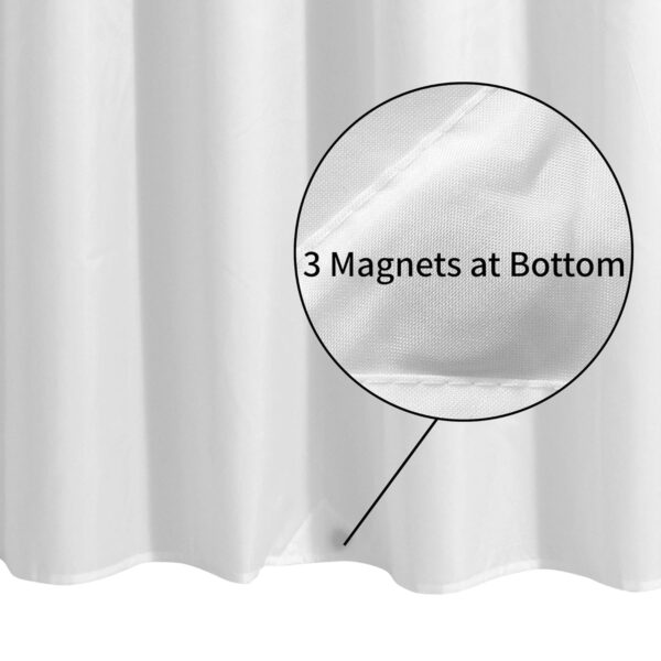 Waterproof Shower Curtain Liner with Magnets - Soft, Lightweight, Machine Washable - Image 2