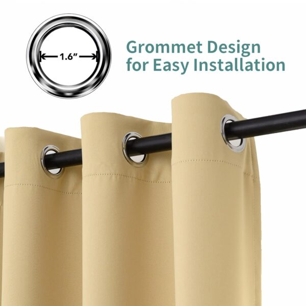 Thermal Insulated Blackout Curtains for Living Room and Bedroom - Beige - Image 3