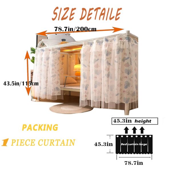 Bunk Bed Curtains: Breathable Blackout Canopies for College Students' Privacy - Image 2