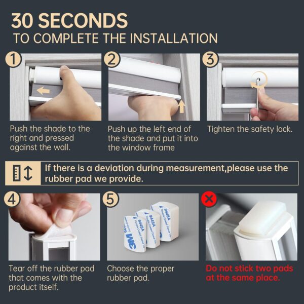 No Drill Blackout Cellular Shades: Easy Installation & Thermal Insulation for Windows - Image 6