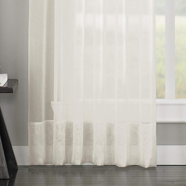 Elegant Oyster Voile Sheer Pinch Pleat Curtain Panel for Stylish Decor - Image 4