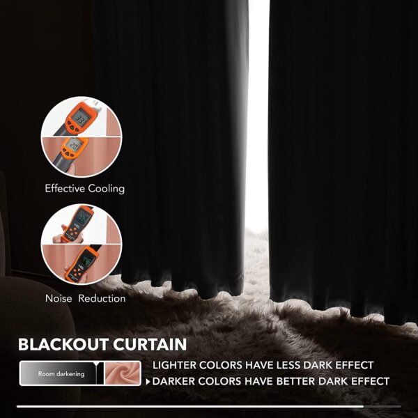 Stylish Peach Blackout Curtains Set of 2 for Room Darkening Decor - Image 6