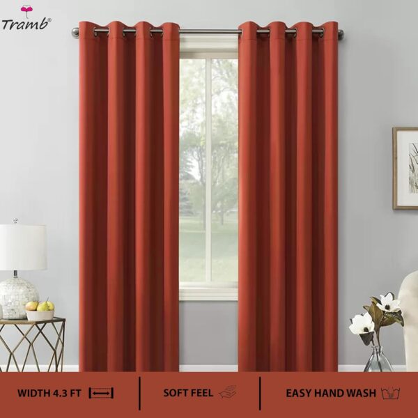 Tramb Solid Brown 100% Blackout Curtains for Total Privacy and Comfort - Image 2