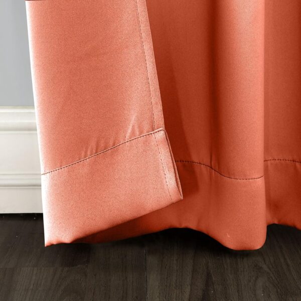 Curtain Set of 2: 7ft Blackout Polyester Door Curtains in Rust Color - Image 3