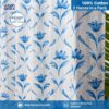 Urban Space Water Lily Blue Cotton Curtains - Stylish Light-Filtering Room Darkening - Image 4