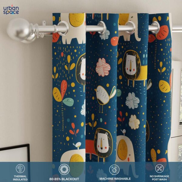 Urban Space Lion King Blue Blackout Curtains for Long Doors and Bedrooms - Image 4