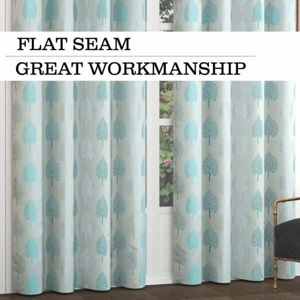 Elegant Aqua Betel Leaf Curtains for Home | 8 Feet Semi Blackout Design - Image 7