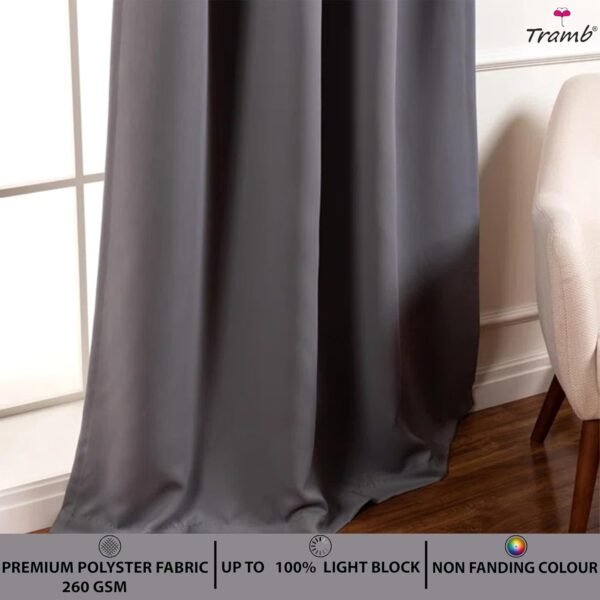 Tramb Solid Brown 100% Blackout Curtains for Total Privacy and Noise Reduction - Image 5