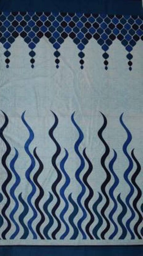 Modern Blue Polyester Wave Panel Curtains for Doors - 7 Feet Long - Image 2