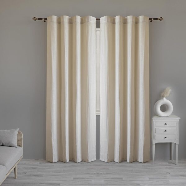 Cotton Linen Semi Sheer Curtains for Stylish Bedroom and Living Room Decor - Image 2