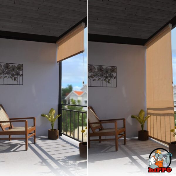 HIPPO Outdoor Roller Blind: HDPE Shade with 95% UV Protection for Balconies - Image 5