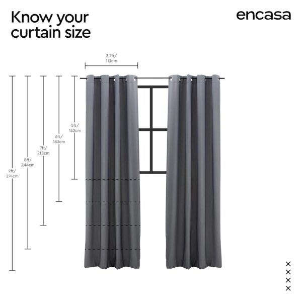 Stylish Encasa Homes Blackout Curtains for Room Darkening and Sound Reduction - Image 7