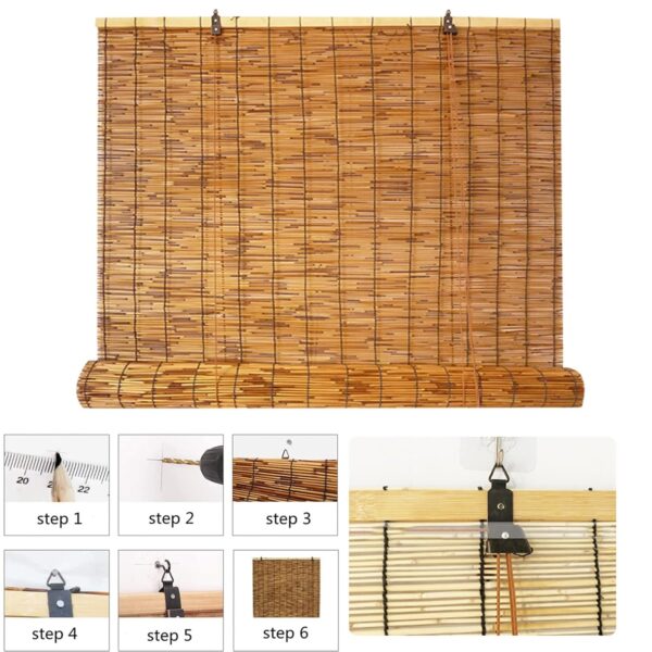 Stylish Zlovne Retro Bamboo Blinds for Living Room and Balcony Decor - Image 4