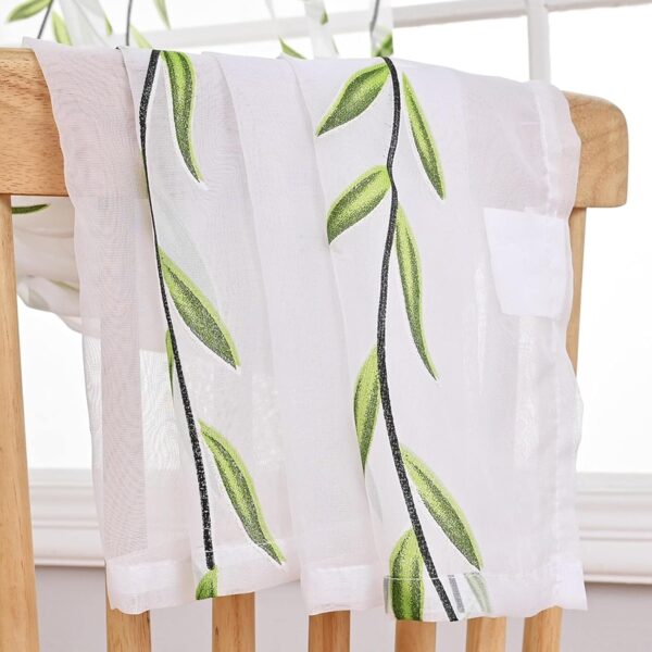 Modern Green Sheer Curtains: Stylish Washable Draperies for Living Rooms and Bedrooms - Image 9