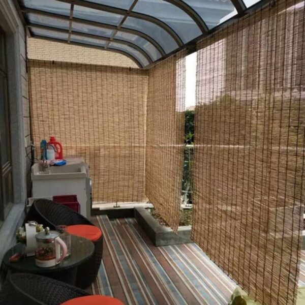 Stylish Bamboo Roller Shades for Light Filtering and Privacy in Cocoa - Image 4