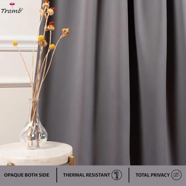 Tramb Solid Brown 100% Blackout Curtains for Total Privacy and Noise Reduction - Image 3