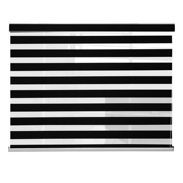 Zebra Blinds for Windows: Stylish Dual Layer Roller Shades in Black - Image 2