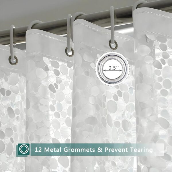 Kuber Industries Waterproof Shower Curtain: Stylish Stone Print for Your Bathroom - Image 2